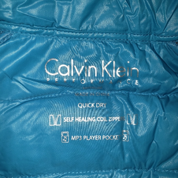 CALVIN KLEIN PERFORMANCE DUCK DOWN JACKET BLUE / BLACK SIZE MEDIUM - Picture 10 of 12